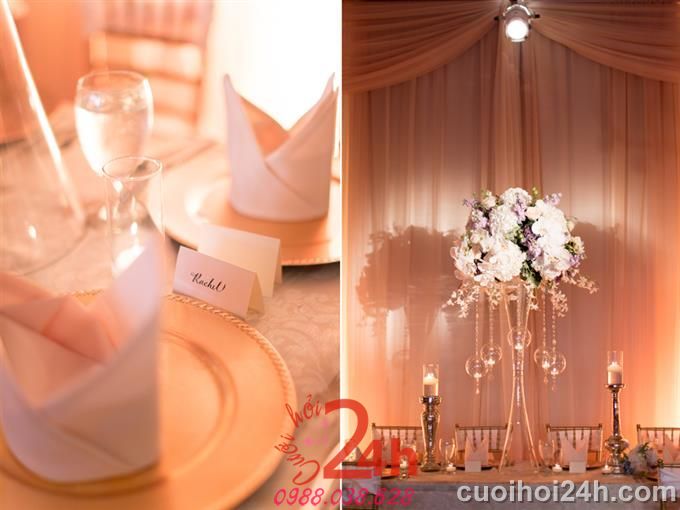 Dịch vụ cưới hỏi 24h trọn vẹn ngày vui chuyên trang trí nhà đám cưới hỏi và nhà hàng tiệc cưới | Trang trí tiệc cưới 32